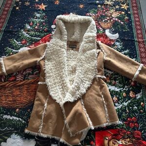 BRAND NEW Wilson leather chestnut faux fur coat